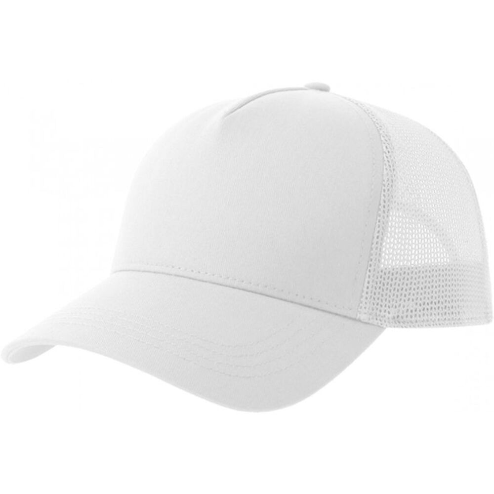 Atlantis Rapper 5 Panel Cotton Sustainable Trucker Cap / White